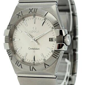 Omega 35mm Men's Constellation SS Silver Dial Watch